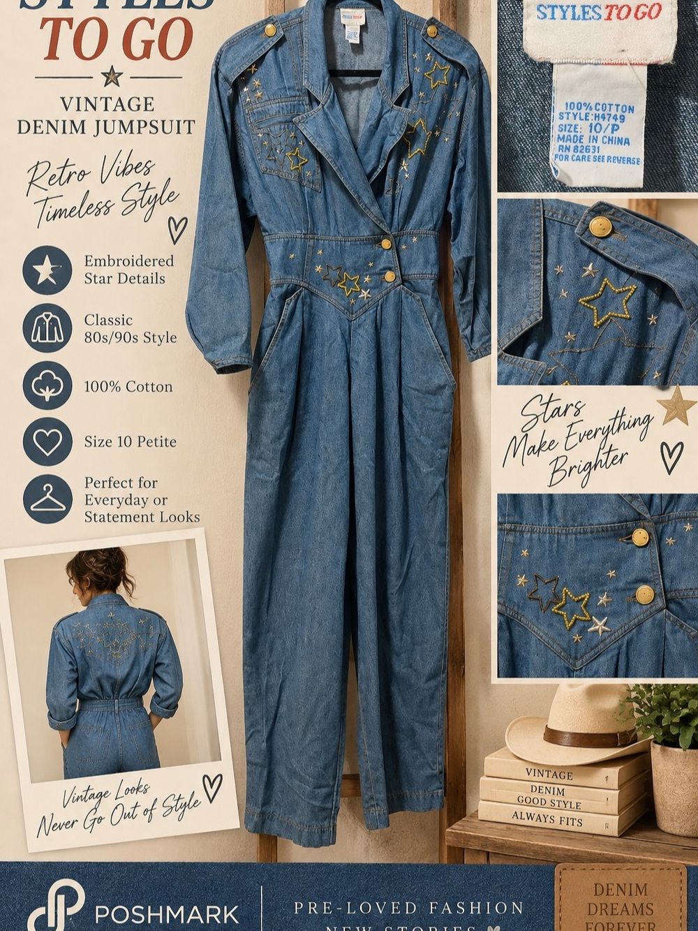 Vintage trendy overalls